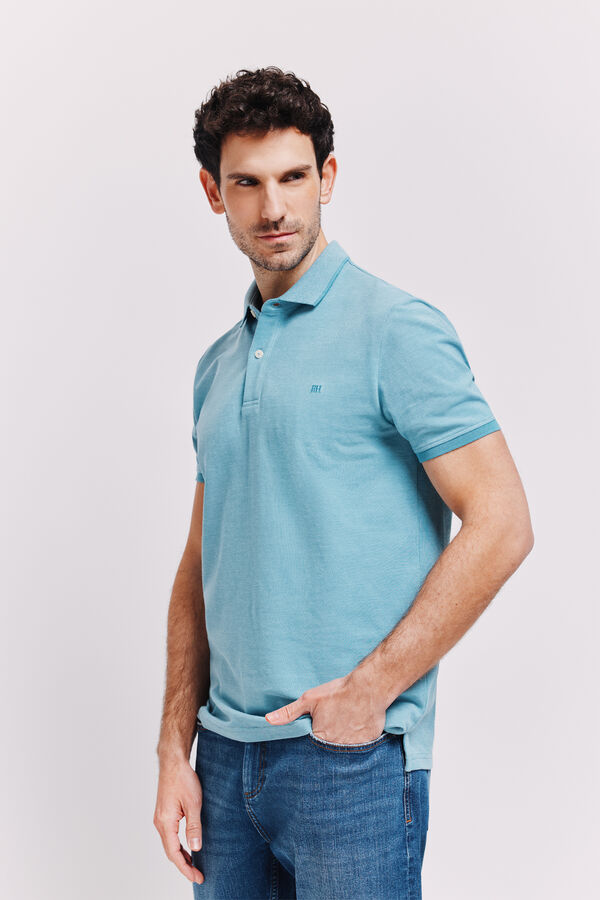 Pedro del Hierro Polo manga curta Azul
