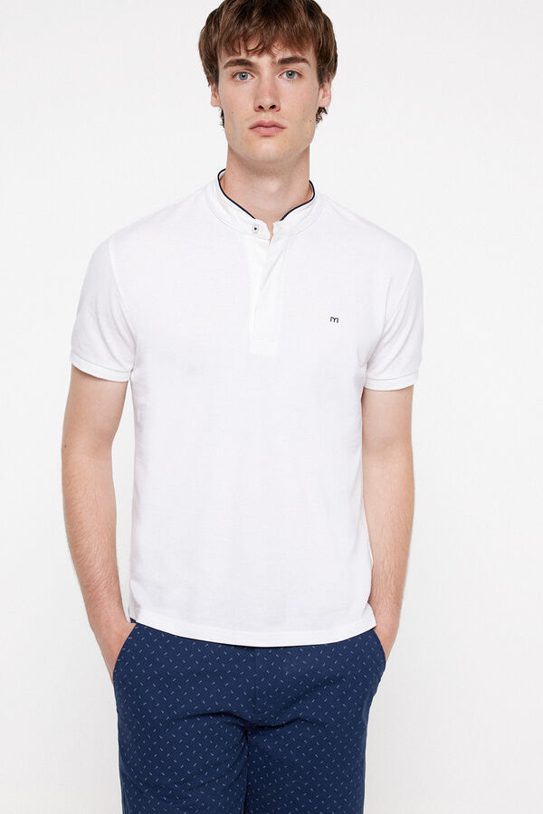 milano Polo Cuello Mao. Blanco