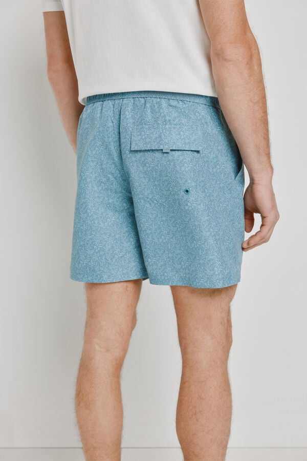 Milano Fato de banho estampado floral Azul