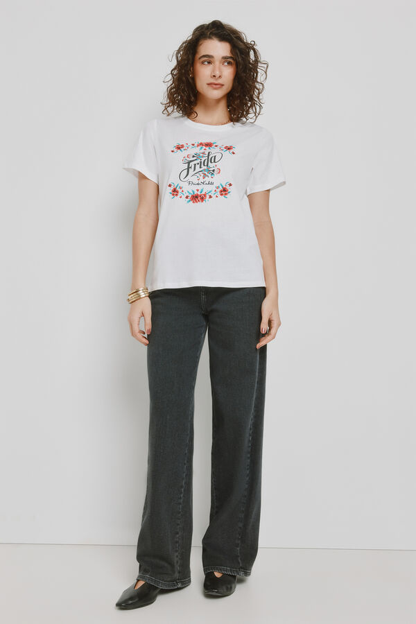 Milano T-shirt estampada de manga curta Estampado branco