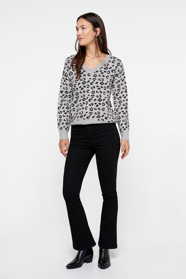 Fifty Outlet Camisola animal print Cinza medio