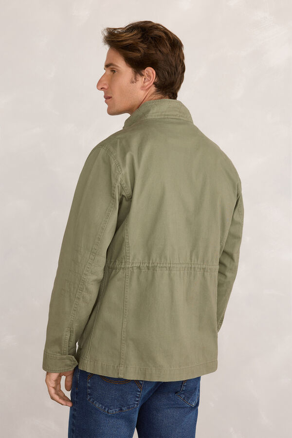 Milano Chaqueta Bolsillos Kaki Oscuro