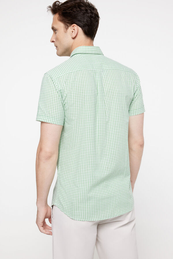 milano Camisa Slub Cuadros Estampado verde