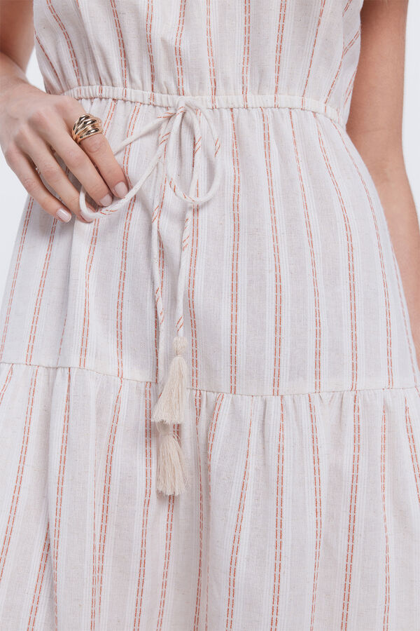 Milano Vestido fluido largo midi Beige