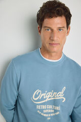 Milano Sweatshirt gola redonda com logo Azul indigo