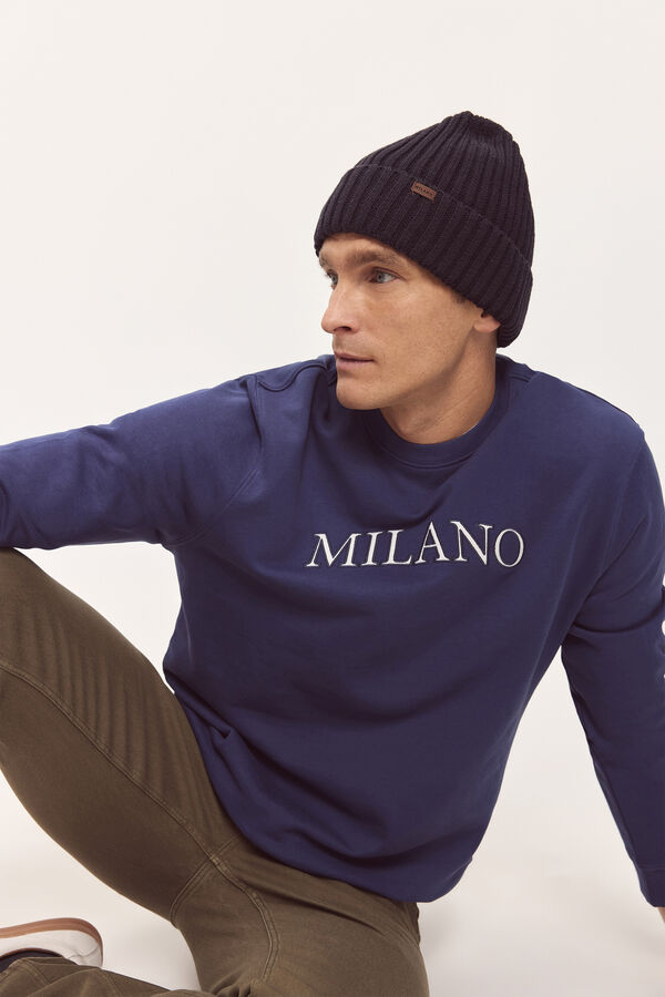 Milano Sweatshirt com gola redonda Azul