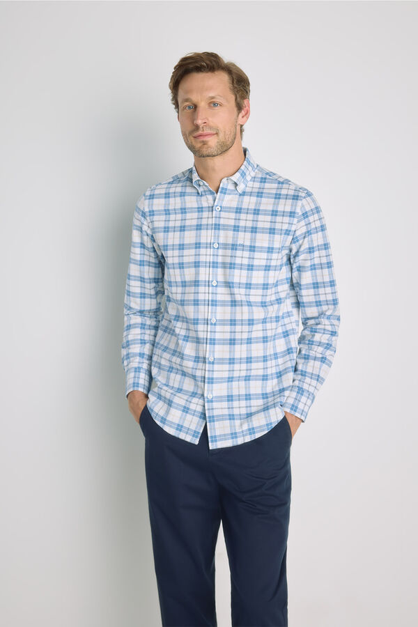 Milano Camisa cuadros manga larga Navy