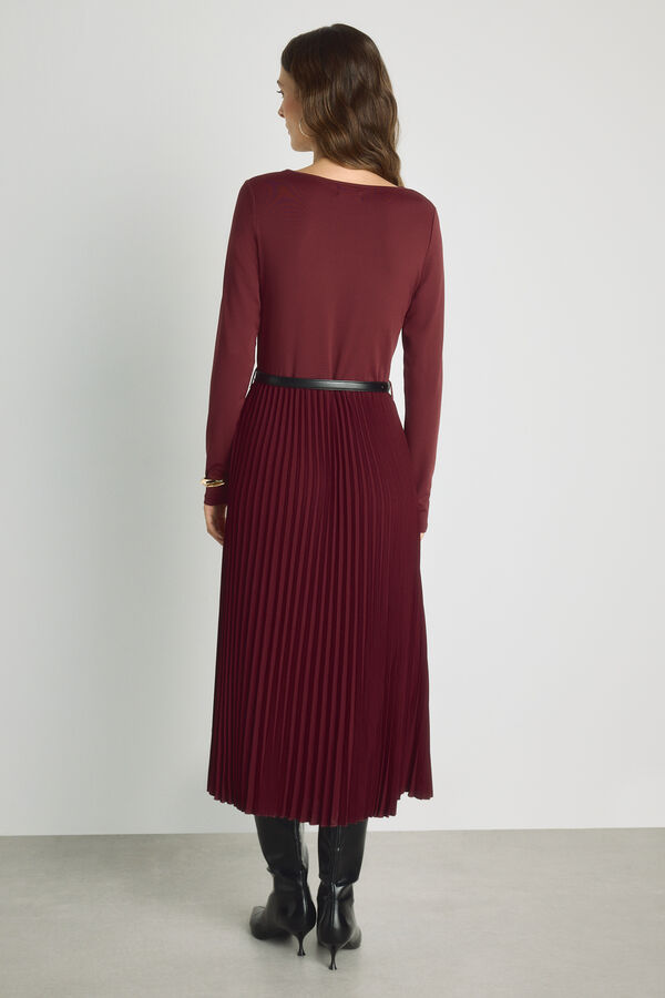 Milano Vestido cuello redondo Granate