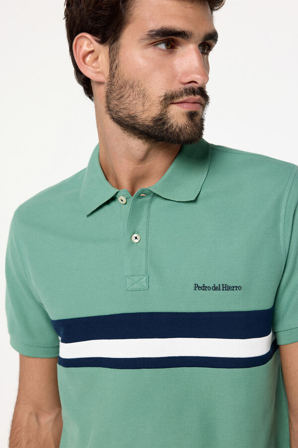 Fifty Outlet Polo piqué cortado y cosido PdH Verde