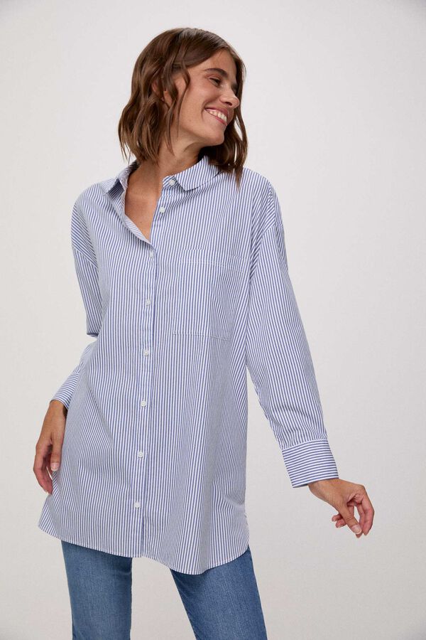 Fifty Outlet Camisa Oversize Azul