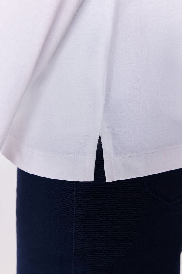 Milano T-shirt de manga com manga francesa Marfim