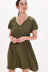 Milano Vestido curto evasê Cáqui escuro