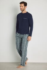 Milano Pijama de malha e tecido Marinho