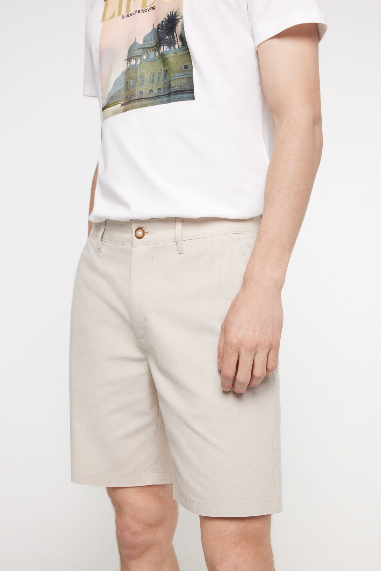 Milano Bermuda Aspeto Linho.