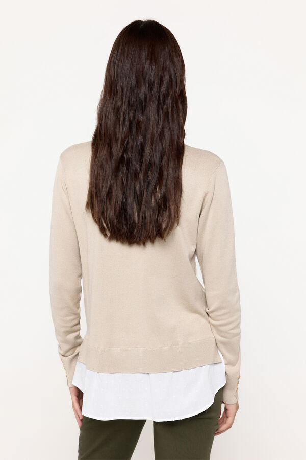 Milano Camisola viscose com camisa combinada em baixo Bege