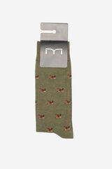 Milano Meia Jacquard Cáqui escuro