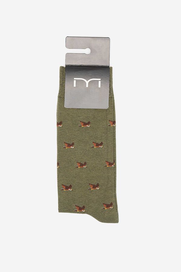 Milano Meia Jacquard Cáqui escuro