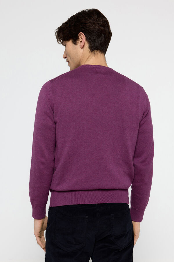 Milano Camisola b&aacute;sica com gola redonda P&uacute;rpura