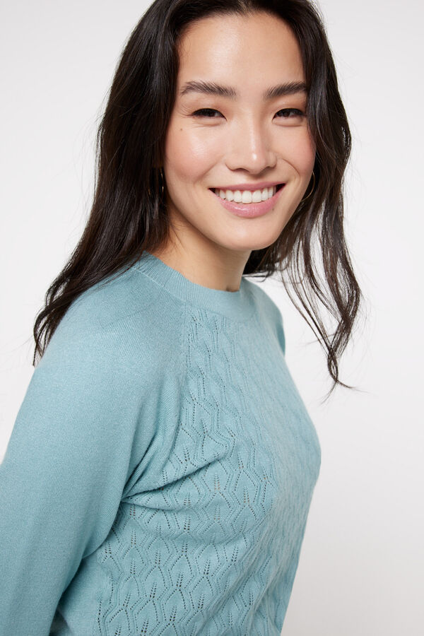 Milano Camisola rendilhada tato suave Verde escuro