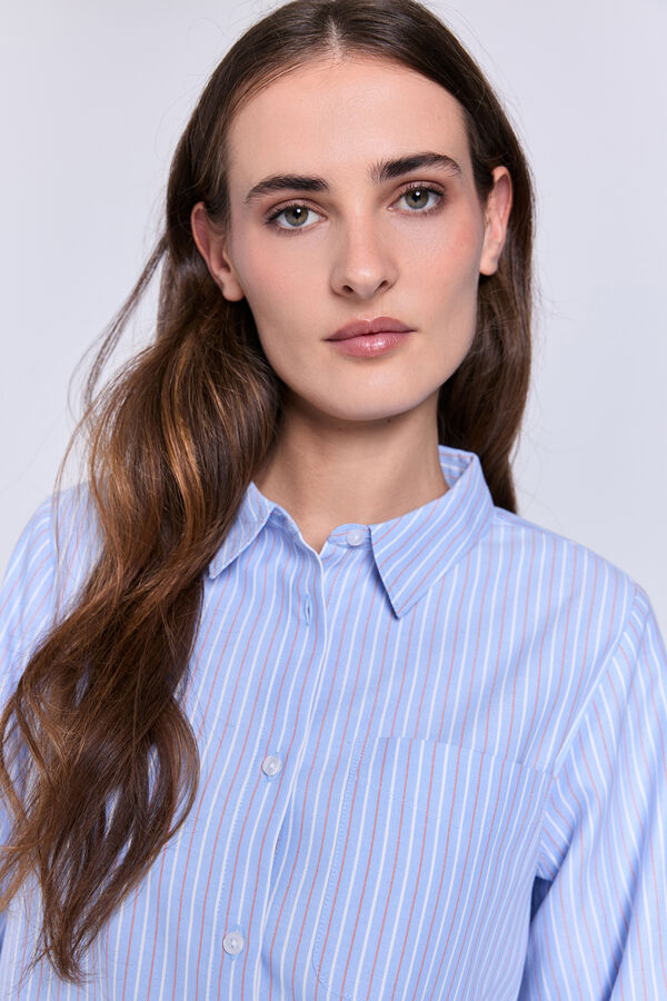 Milano Camisa oxford riscas Azul