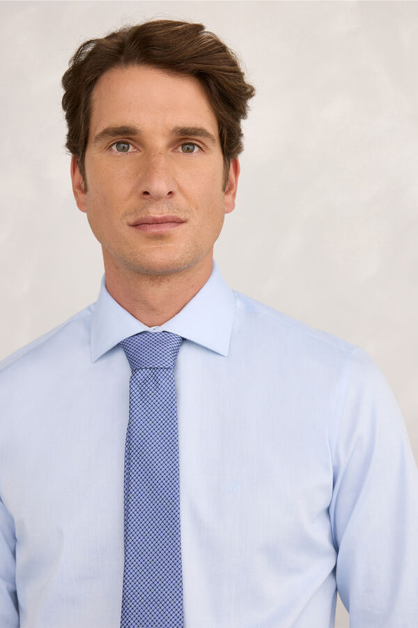 Pedro del Hierro Camisa social Pinpoint Azul