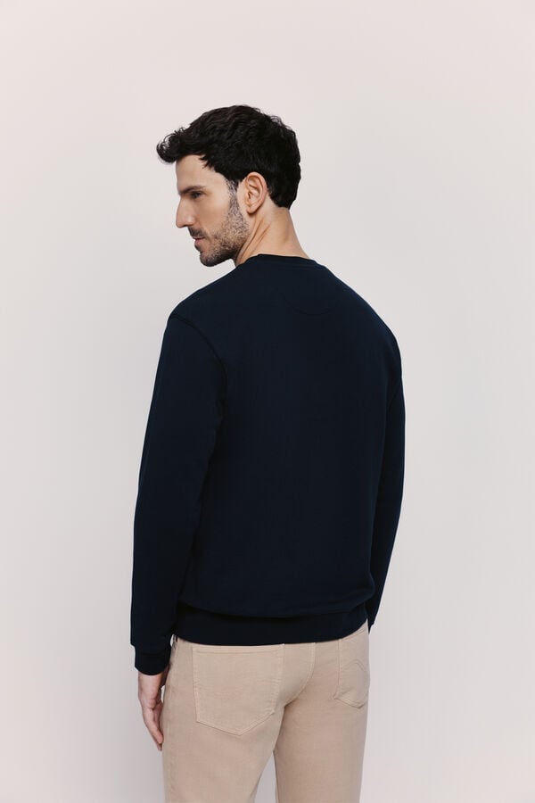 Springfield Sudadera cuello redondo con logo Azul Oscuro