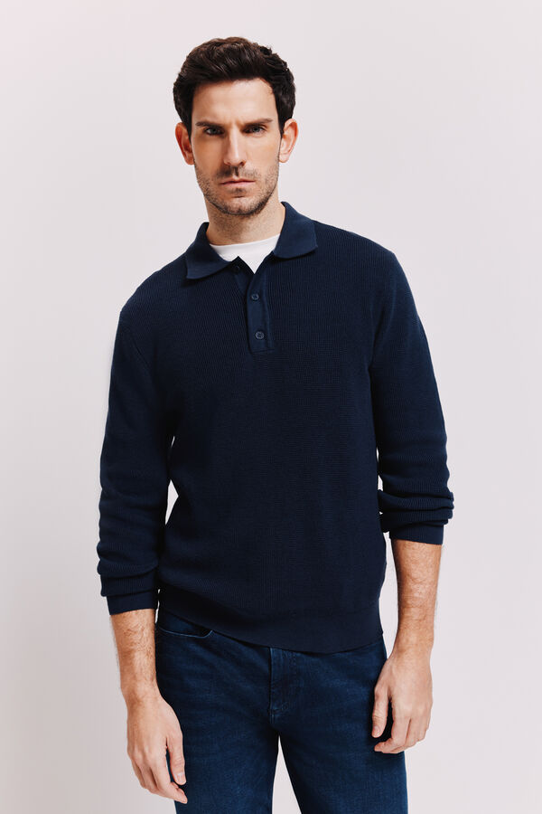 Milano Jersey cuello polo Navy