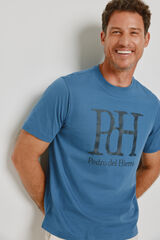 Pedro del Hierro T-shirt de manga curta estampada Azul