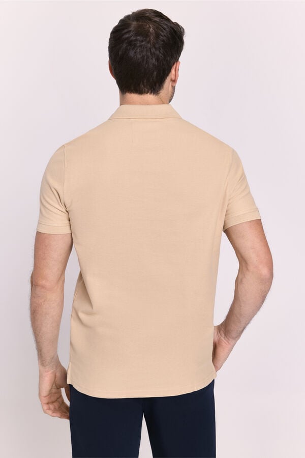 Milano Polo básico manga curta Bege