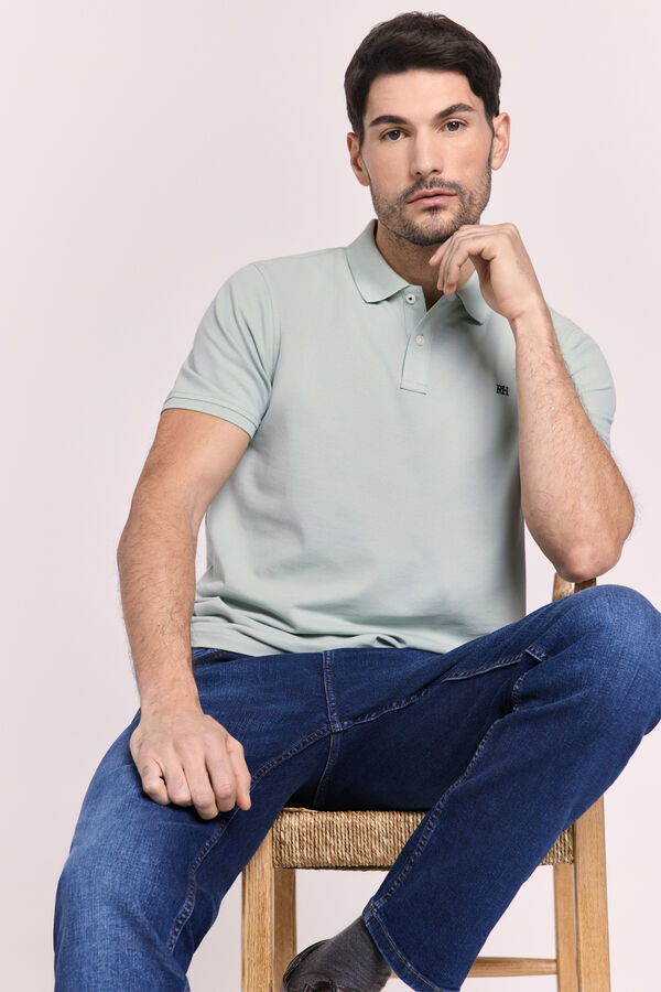 Pedro del Hierro Polo b&aacute;sico manga curta C&aacute;qui