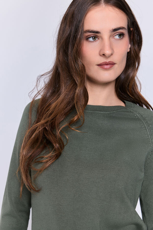 Milano Camisola gola redonda C&aacute;qui escuro