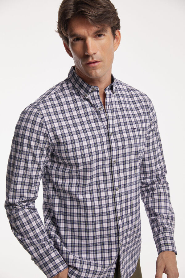 Fifty Outlet Camisa Twill Cuadros Azul