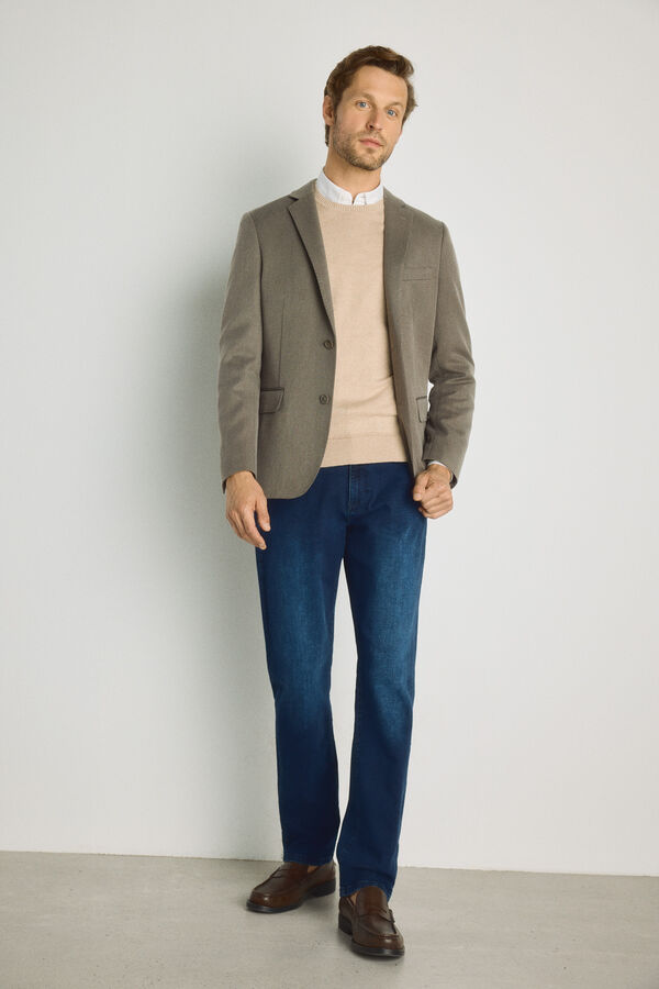 Milano Blazer de malha C&aacute;qui m&eacute;dio