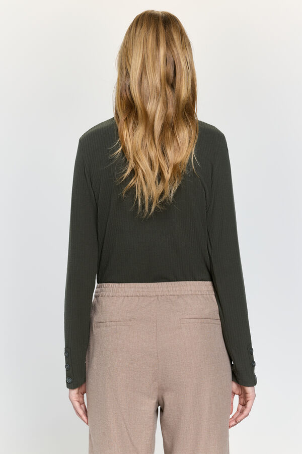 Milano Camisola com efeito veludo cotel&ecirc; de soft touch C&aacute;qui escuro