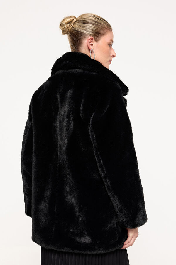 Milano Abrigo efecto pelo Negro