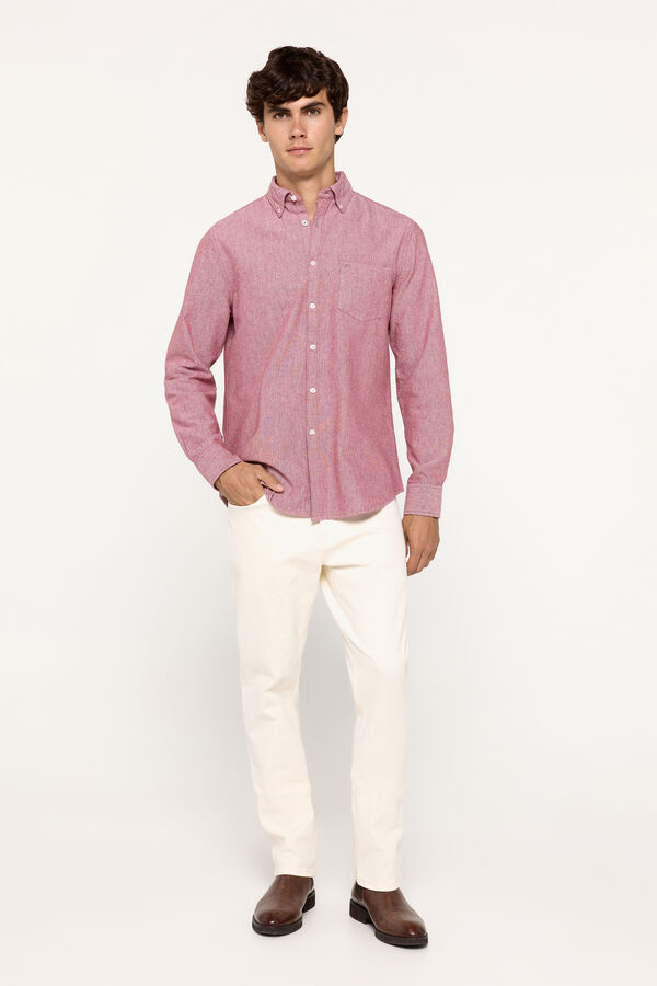 Milano Camisa oxford lisa Vermelho