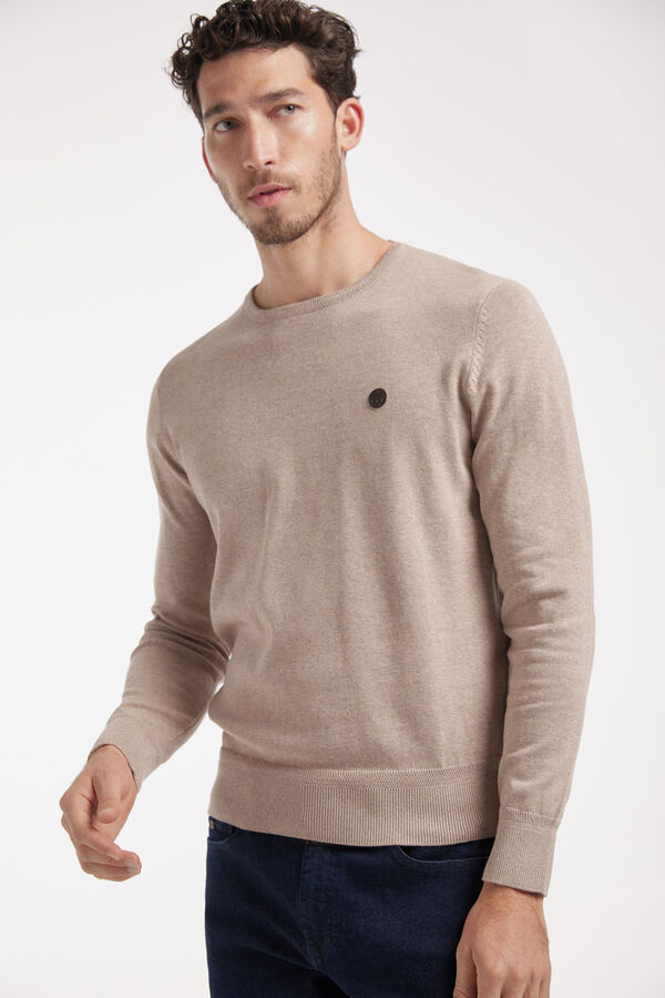 Fifty Outlet Jersey cuello caja Beige