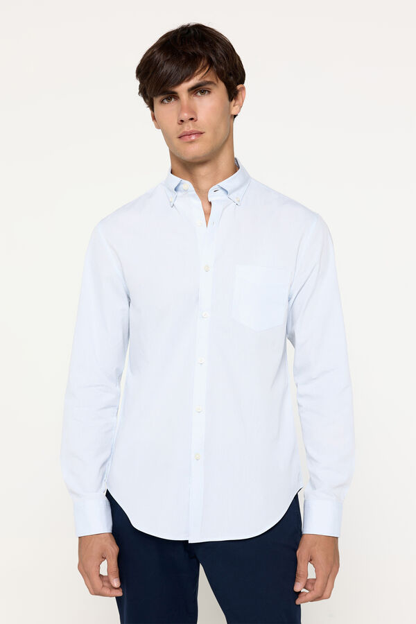 Milano Camisa Popel&iacute;n Lisa Azul