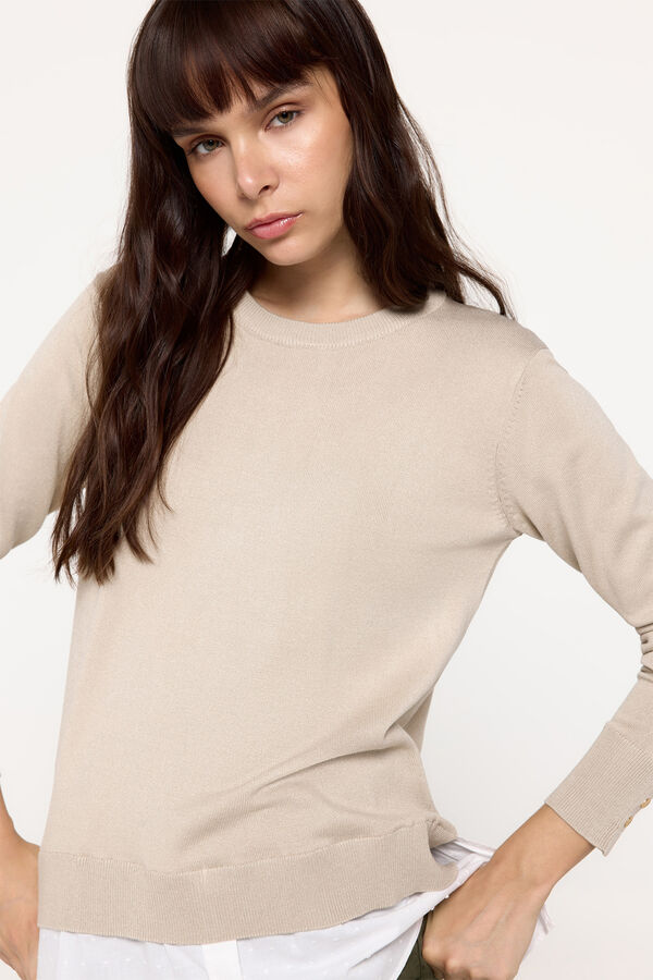 Milano Camisola viscose com camisa combinada em baixo Bege