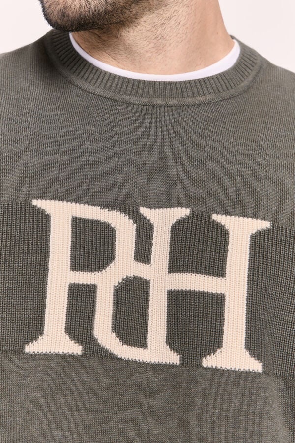 Pedro del Hierro Jersey de punto logo Kaki Oscuro