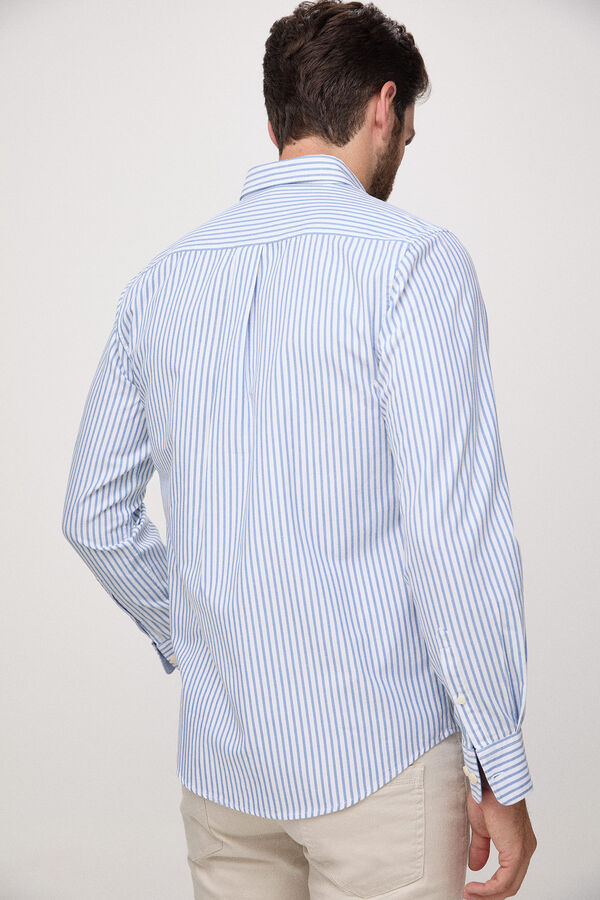 Fifty Outlet Camisa Pinpoint Rayas Azul