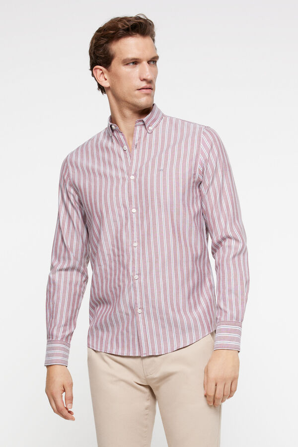 Fifty Outlet Camisa Oxford Rayas salmón