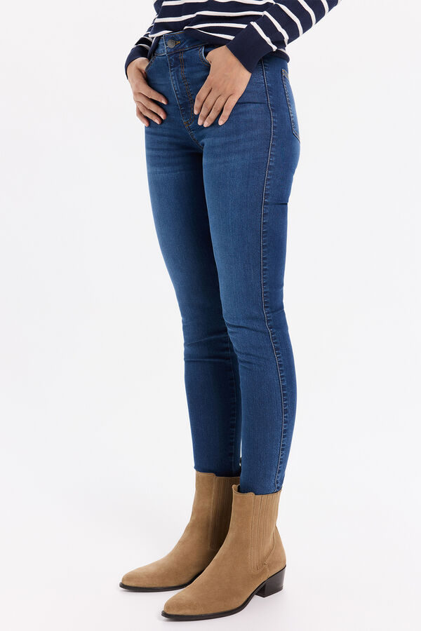Milano Jeans slim tiro medio Azul
