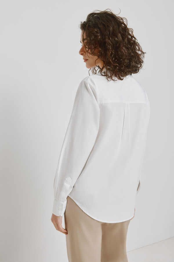 Milano Camisa lisa em tecido leve Branco