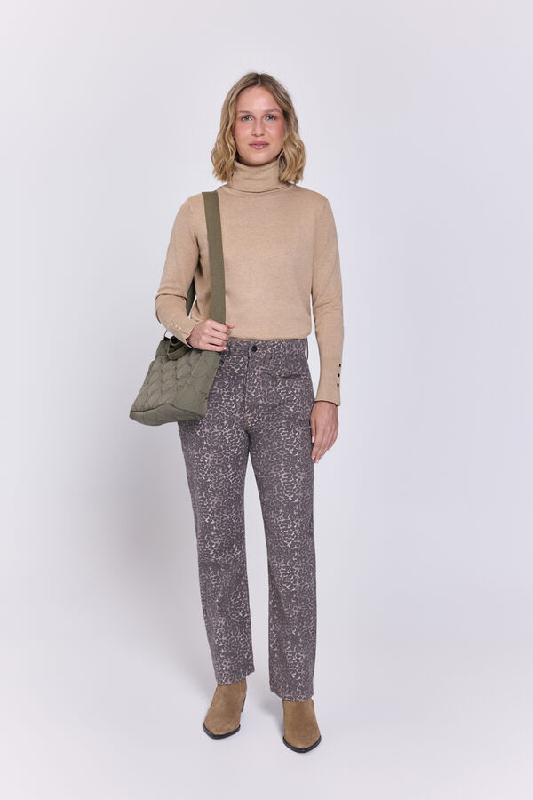 Milano Pantalón 5 bolsillos leopardo Beige/Camel