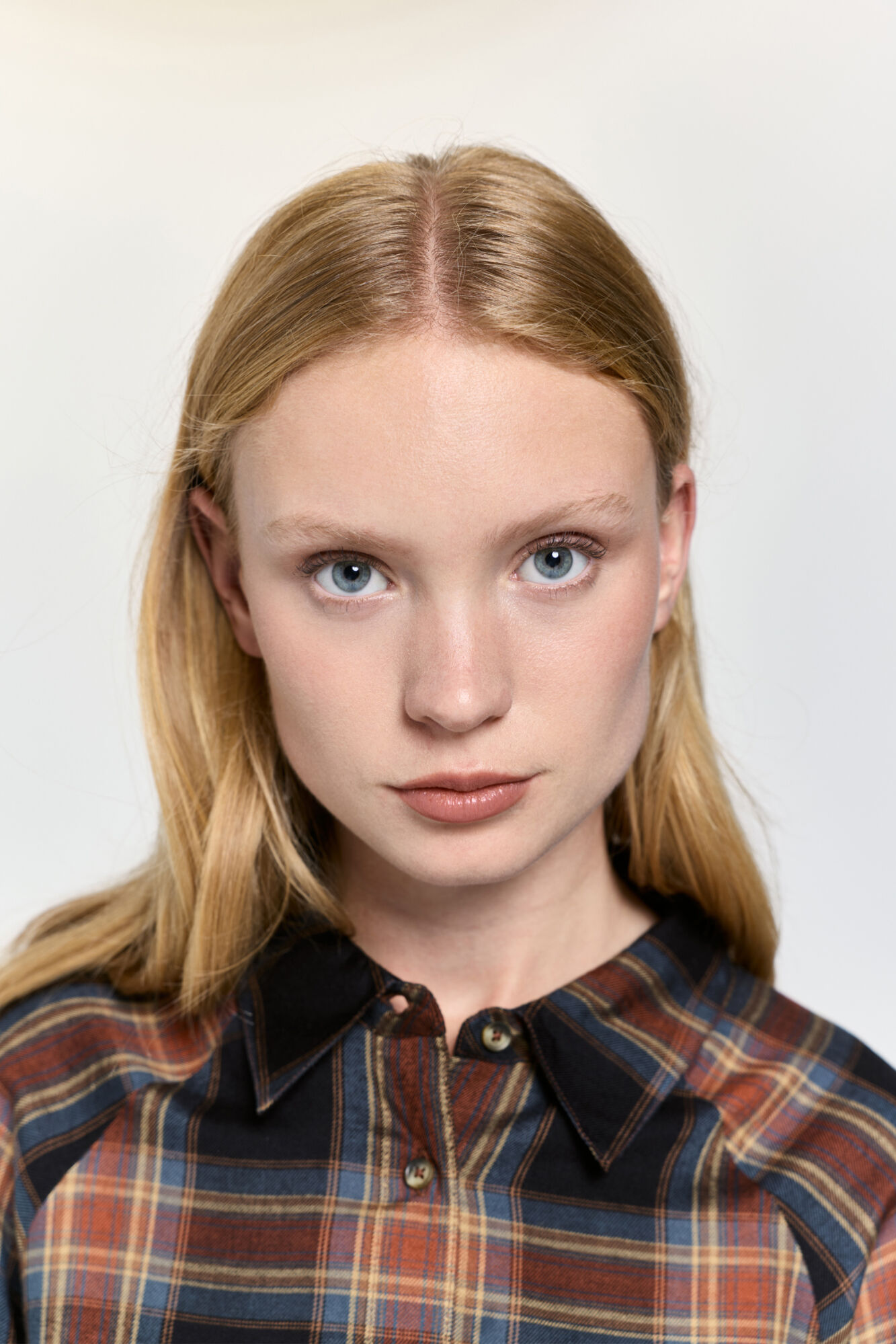 Milano Camisa cuello solapa en cuadros tart&aacute;n