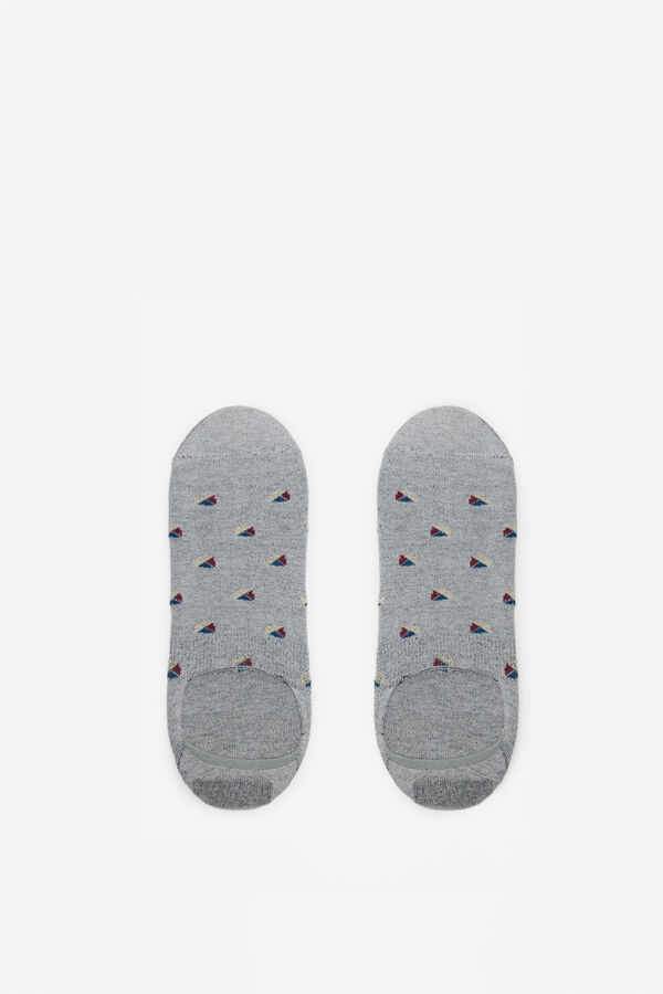 Milano pack pinkies  com estampado mini veleiros. Cinza medio