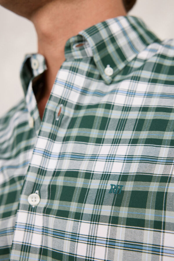 Pedro del Hierro Camisa esportiva xadrez Verde escuro