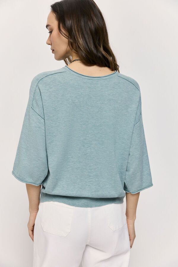 Milano Jersey cuello redondo manga corta Azul turquesa