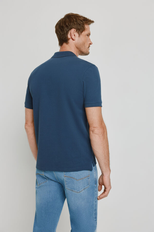 Milano Polo de riscas de manga curta Marinho